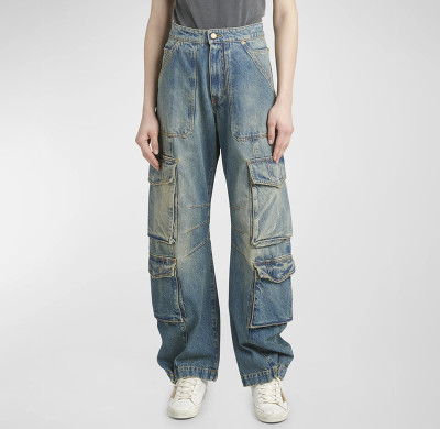 Vintage Multi-Pocket Utility Denim Cargo Pants