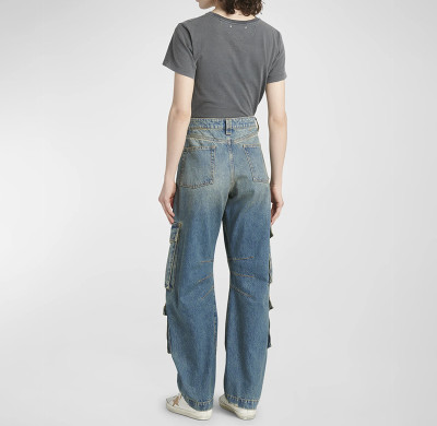Vintage Multi-Pocket Utility Denim Cargo Pants