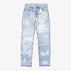 Toile Print Light Wash Artistic Straight-Leg Jeans