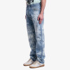 Toile Print Light Wash Artistic Straight-Leg Jeans