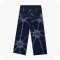 Spiderweb Distressed Deconstructed Wide-Leg Jeans