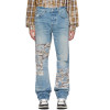 Custom Vintage Cargo Denim Jeans – Curved Stitching & Utility Pockets