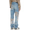 Custom Vintage Cargo Denim Jeans – Curved Stitching & Utility Pockets