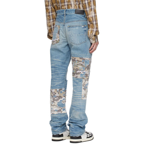 Custom Vintage Cargo Denim Jeans – Curved Stitching & Utility Pockets
