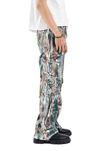 Multi-colored tie-dye pants