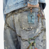 Grunge Metal Chain Washed Vintage Jeans