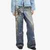 Grunge Metal Chain Washed Vintage Jeans