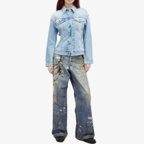 Grunge Metal Chain Washed Vintage Jeans