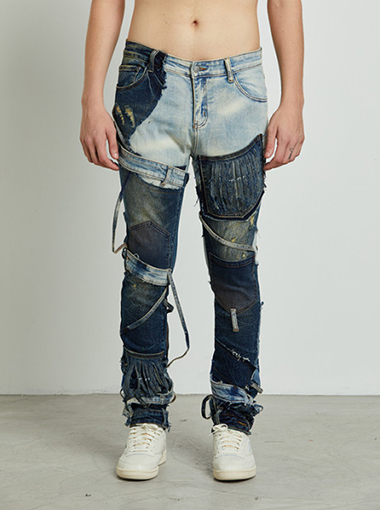 Streetwear Custom Spliced Jeans