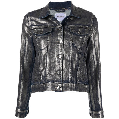 Abstract Brushed Denim Jacket – Black