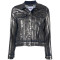 Abstract Brushed Denim Jacket – Black