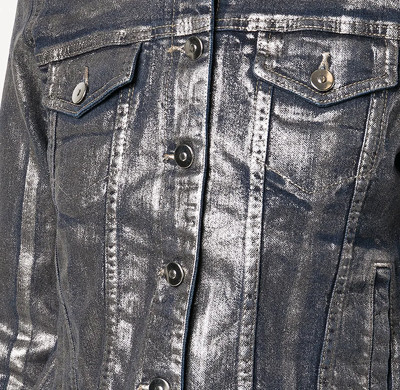 Abstract Brushed Denim Jacket – Black