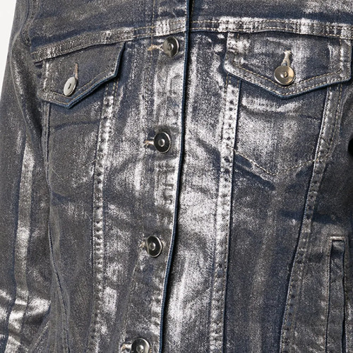 Abstract Brushed Denim Jacket – Black
