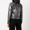 Abstract Brushed Denim Jacket – Black