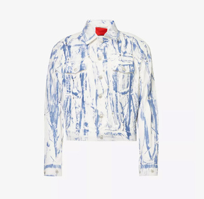 Custom Artistic Bleach-Washed Denim Jacket for Boutique Brands