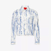 Custom Artistic Bleach-Washed Denim Jacket for Boutique Brands