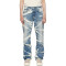 Custom Tie-Dye Bleached Denim Jeans with Artistic Street Style