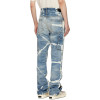 Custom Tie-Dye Bleached Denim Jeans with Artistic Street Style