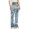 Custom Tie-Dye Bleached Denim Jeans with Artistic Street Style