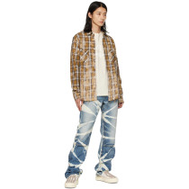 Custom Tie-Dye Bleached Denim Jeans with Artistic Street Style