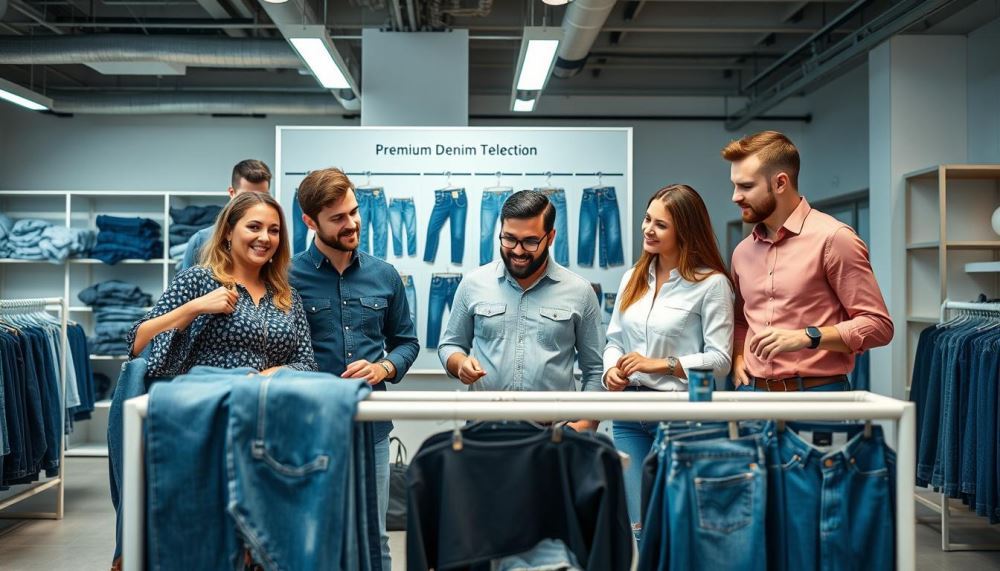Successful fashion brand team with jeans collection manufactured by Top 6 Branded Jeans Manufacturers in China USA UK