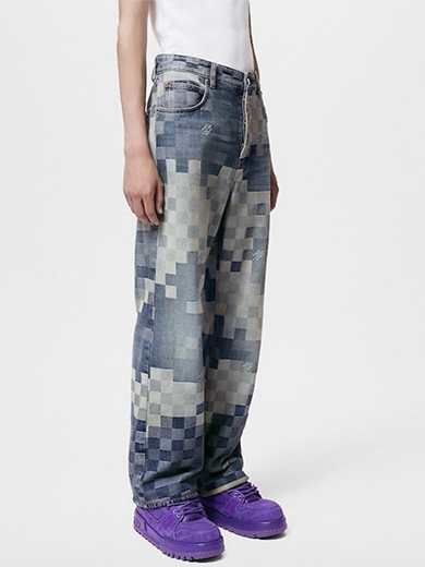 Custom Jacquard Denim Jeans