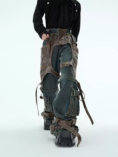 Folded wide-leg jeans