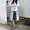 Custom Deconstructed Denim Layered Skort for Boutique Collections