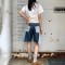 Custom Deconstructed Denim Layered Skort for Boutique Collections