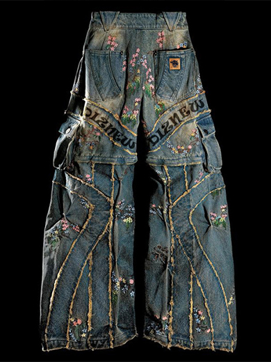 Custom Floral Embellished Jeans