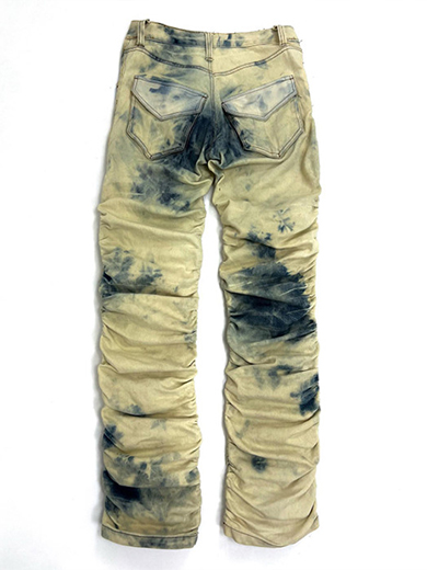Custom bleached and tie-dyed jeans