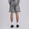 Custom Distressed Frayed Hem Denim Shorts – Rugged & Raw Look