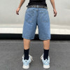 Custom Star-Patch Ripped Denim Shorts with Street Flair