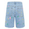 Handmade Crochet Floral Patch Denim Shorts – Color Splash Edition