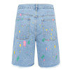 Handmade Crochet Floral Patch Denim Shorts – Color Splash Edition