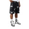 Street Graphic Gun Print Black Denim Shorts for Edgy Fashion Brands