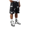 Street Graphic Gun Print Black Denim Shorts for Edgy Fashion Brands