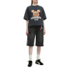 Washed Black Distressed Denim Bermuda Shorts – Y2K Streetwear Unisex Fit