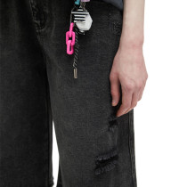 Washed Black Distressed Denim Bermuda Shorts – Y2K Streetwear Unisex Fit