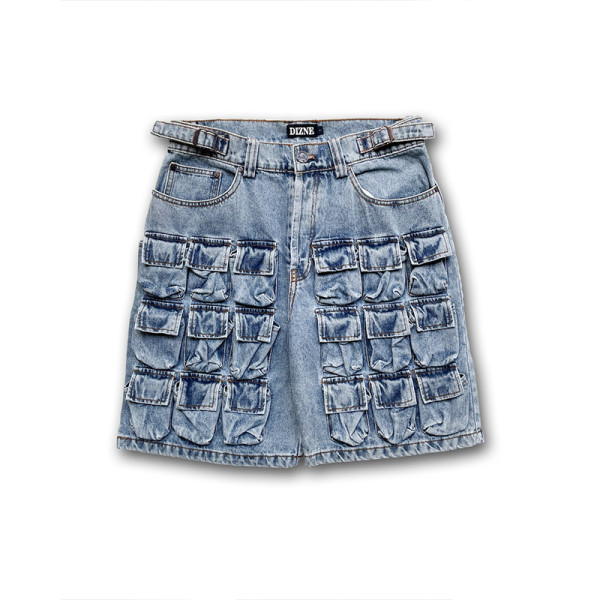 Extreme Multi-Pocket Denim Cargo Shorts – Utilitycore Streetwear