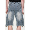 Deconstructed Panel Ripped Denim Shorts – Brutalist Street Design