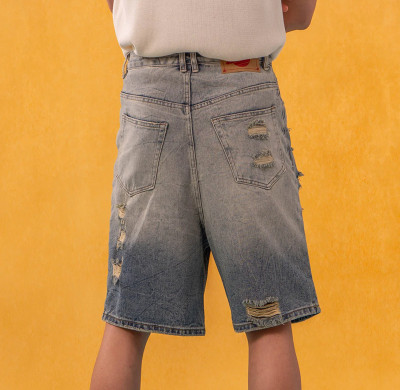 Custom Distressed Denim Shorts – Bold, Raw-Edge Streetwear