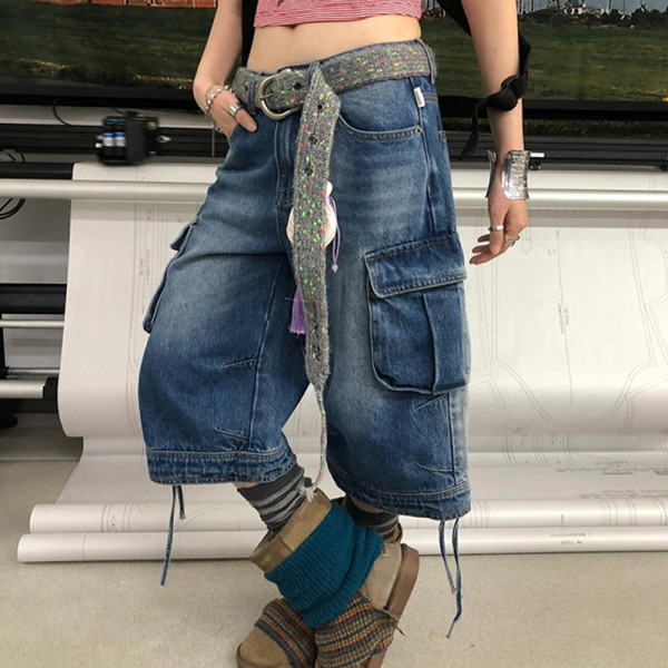 Custom Cargo Denim Shorts – Functional Streetwear with Utility Edge