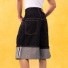 Wide-Leg Raw Cuff Denim Shorts – Minimalist Architectural Fit
