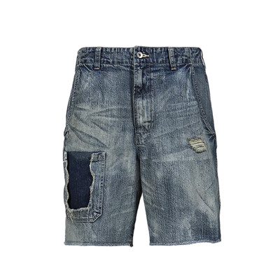 Distressed Patchwork Denim Shorts – Retro Utility Edge