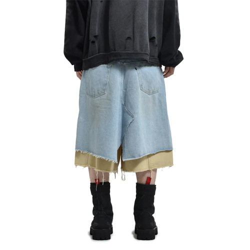 Layered Deconstruct Denim Shorts – Double Vision