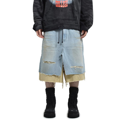 Layered Deconstruct Denim Shorts – Double Vision