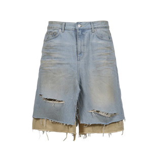 Layered Deconstruct Denim Shorts – Double Vision