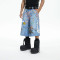 Custom Graffiti Denim Shorts with Artistic Street Edge