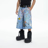 Custom Graffiti Denim Shorts with Artistic Street Edge